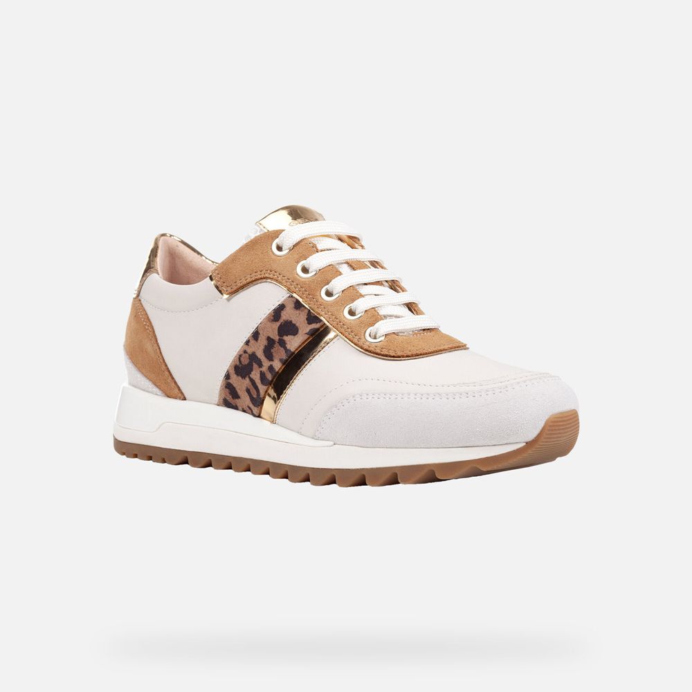 Tenis Geox Senhora Branco/Marrom - Tabelya - SNXUJ6879